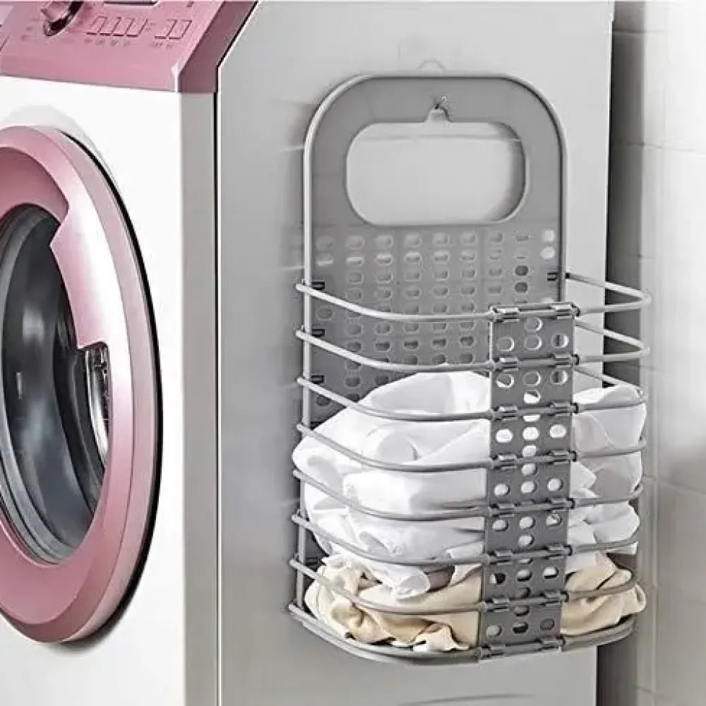 Hanging plastic laundry basket