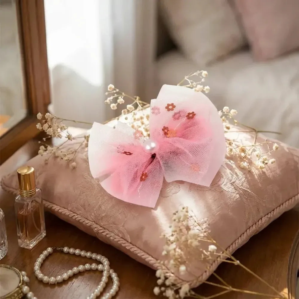 Heart-shaped bow hair clip - home improvement