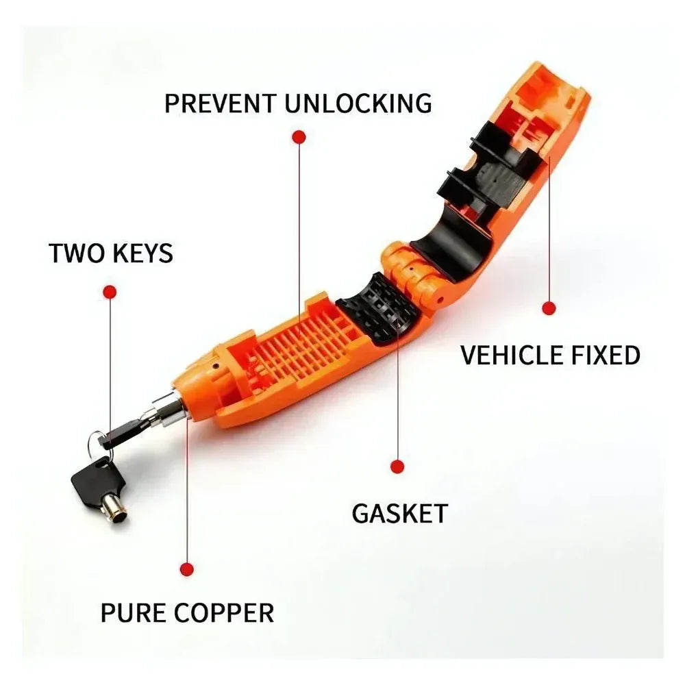 Heavy-duty motorcycle brake lock - automotive