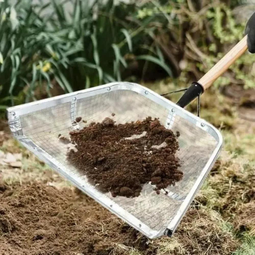 Heavy stainless steel soil shovel