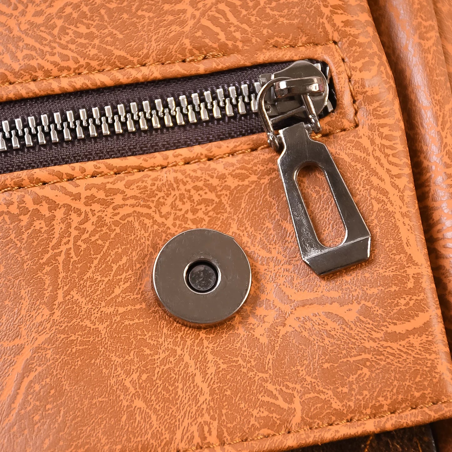 Sleek Faux Leather Messenger Bag