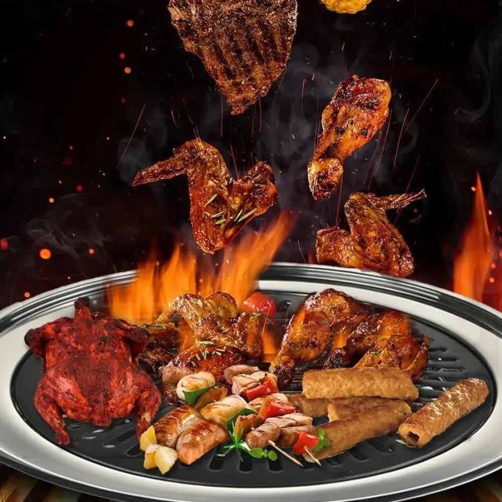 Indoor smokeless bbq grill