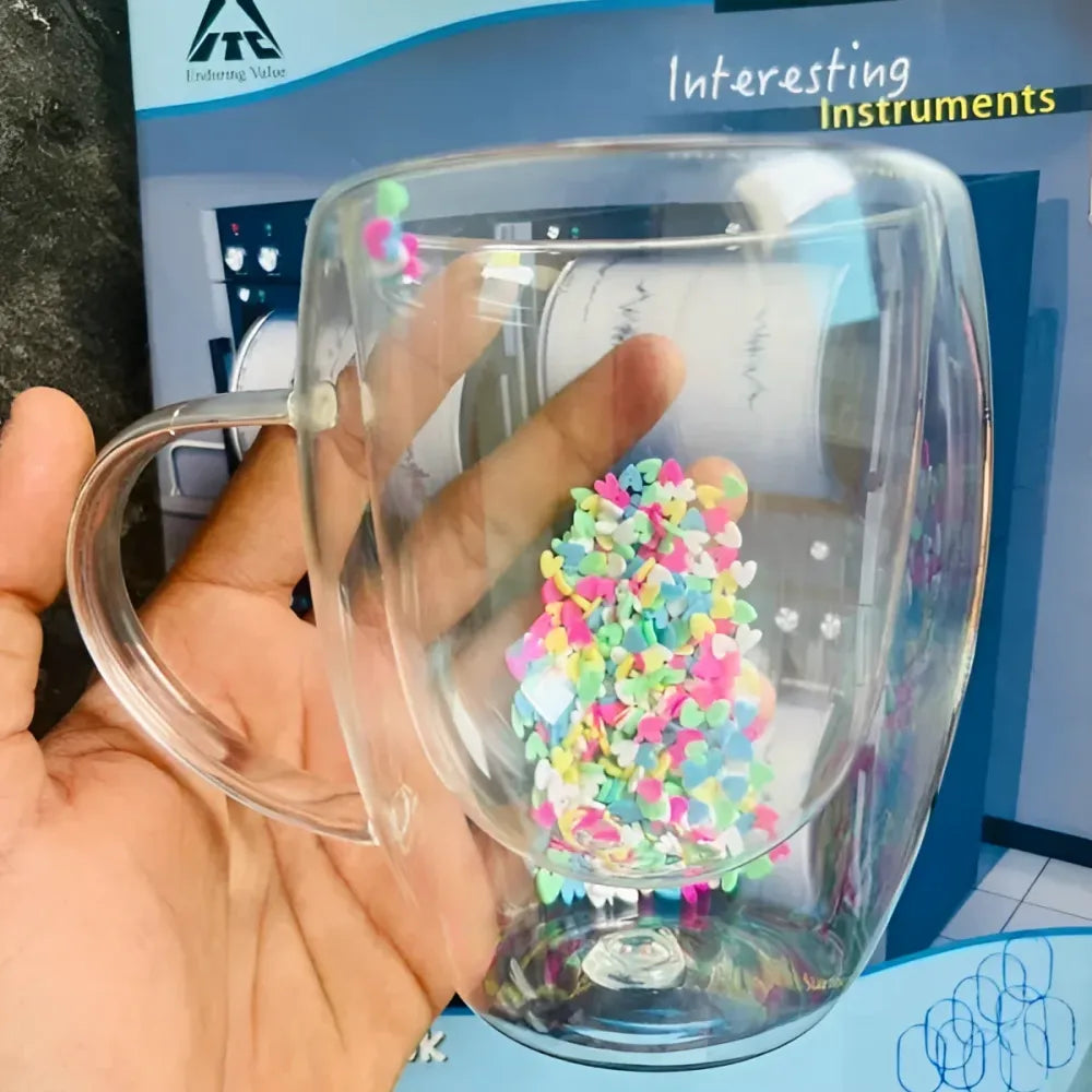 Insulated star glass mug