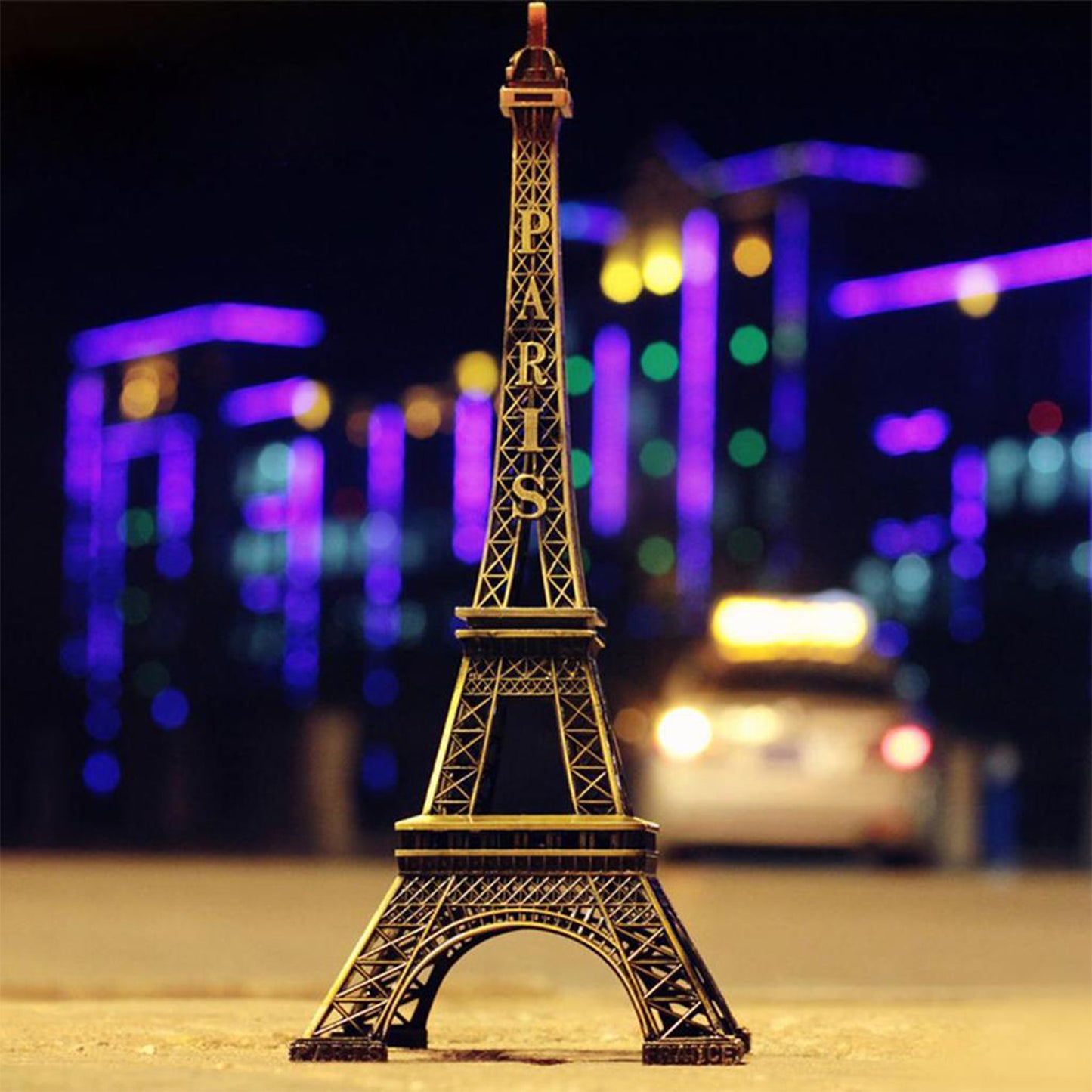 4733 Antique Finish 3d Metal Paris Eiffel Tower Metal Craft Famous Landmark Building Metal Statue Cabinet Office Gifts