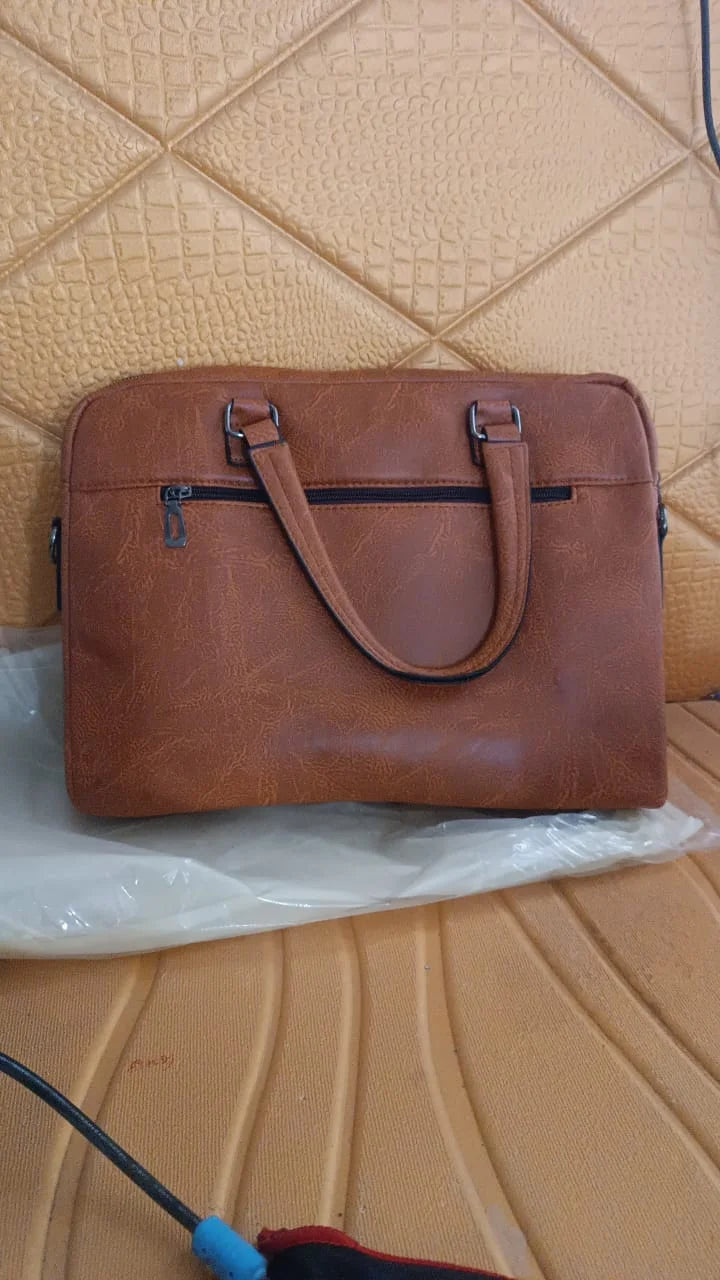 Sleek Faux Leather Messenger Bag