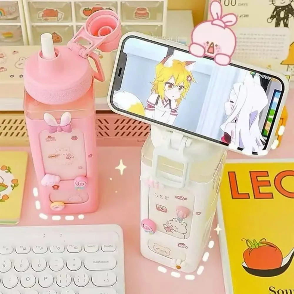 Kawaii straw water bottle - home essentials