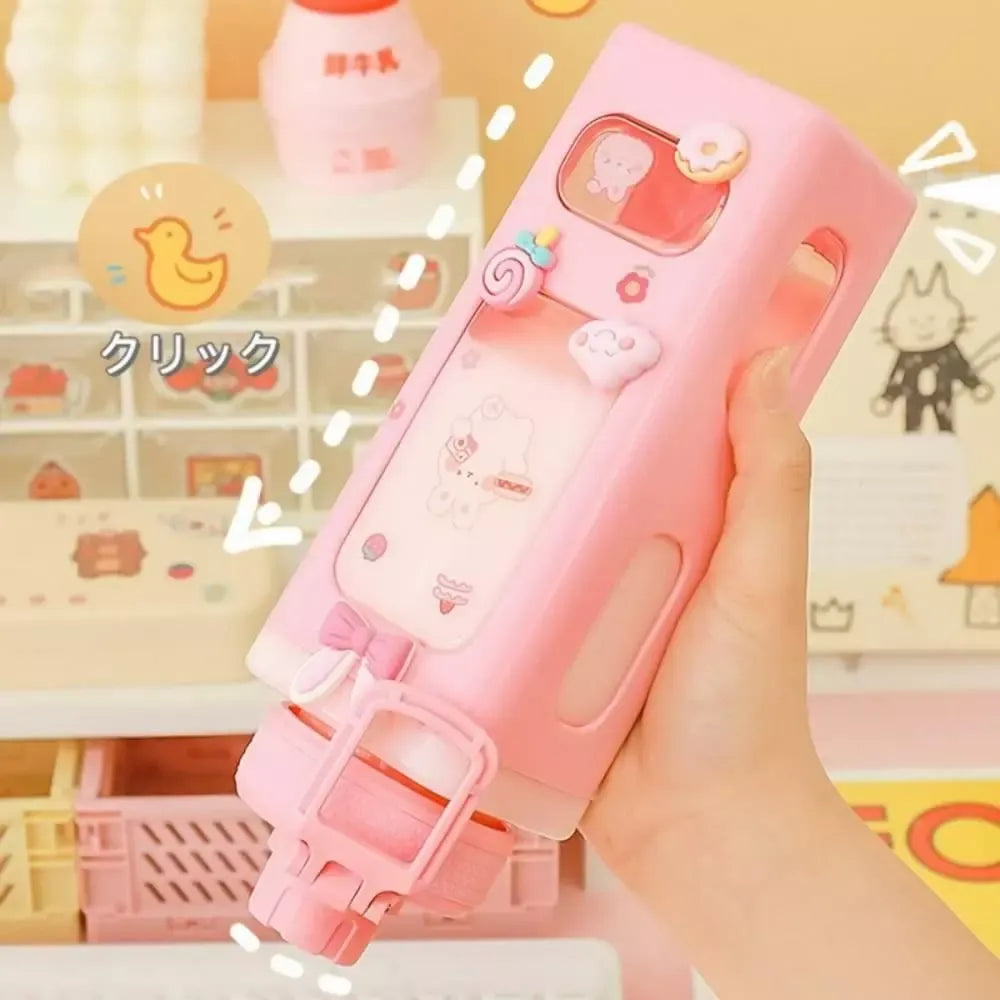 Kawaii straw water bottle - home essentials