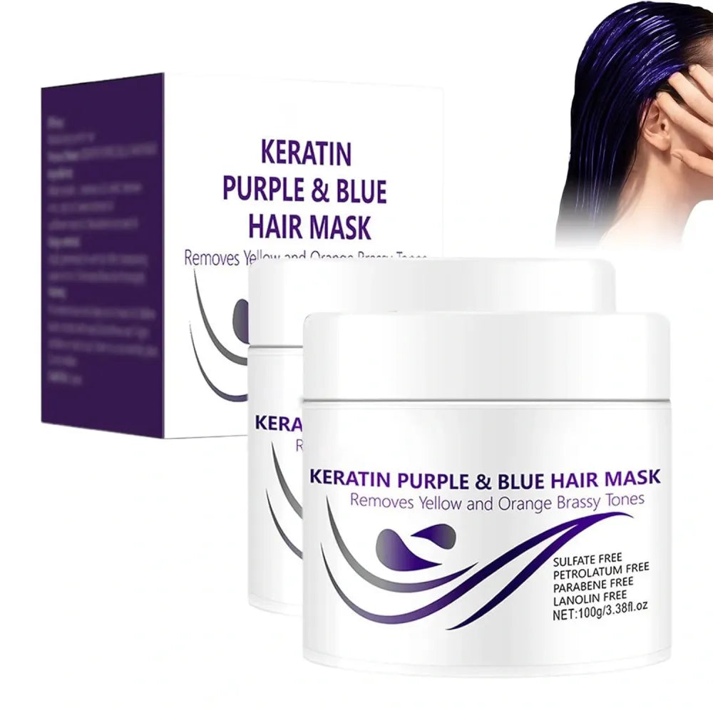 Keratin purple & blue hair mask (pack of 2)