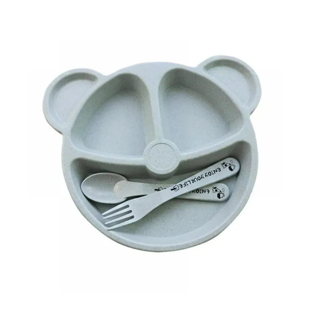 Kids 3-compartment bamboo plate - home & kitchen