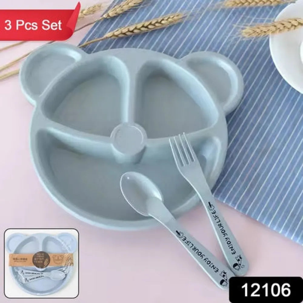 Kids 3-compartment bamboo plate - home & kitchen