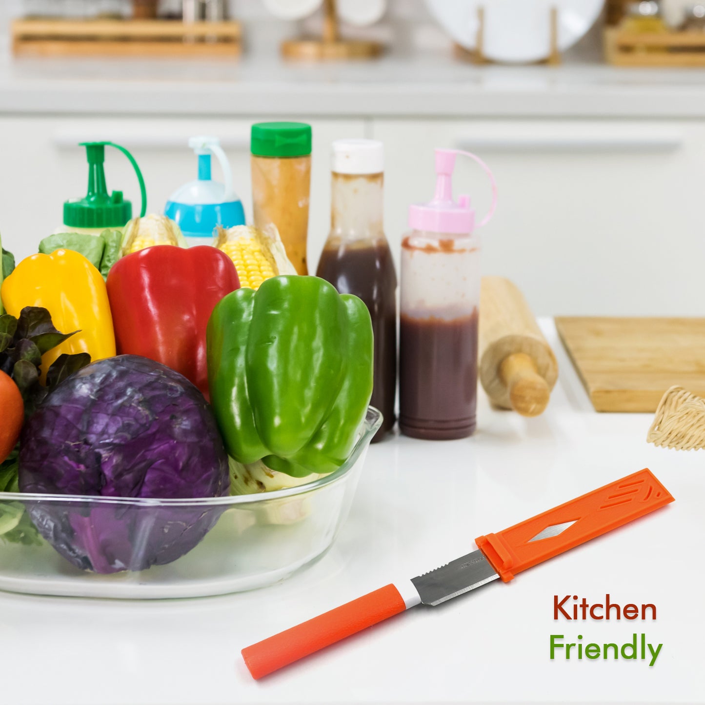 5945 Stainless Steel Knife For Kitchen Use Knife Set Knife Non-slip Handle With Blade Cover Knife