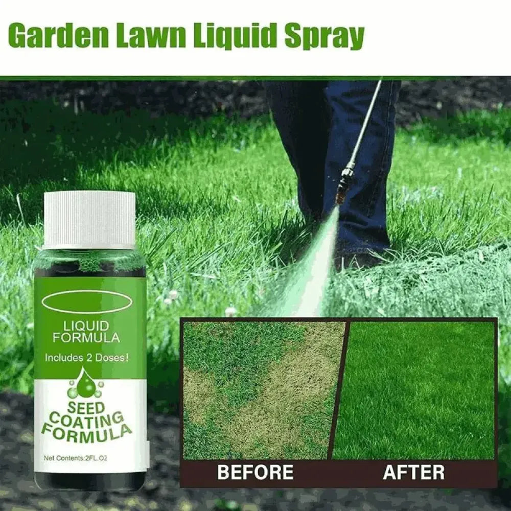 Lawn seed coating spray - gardening