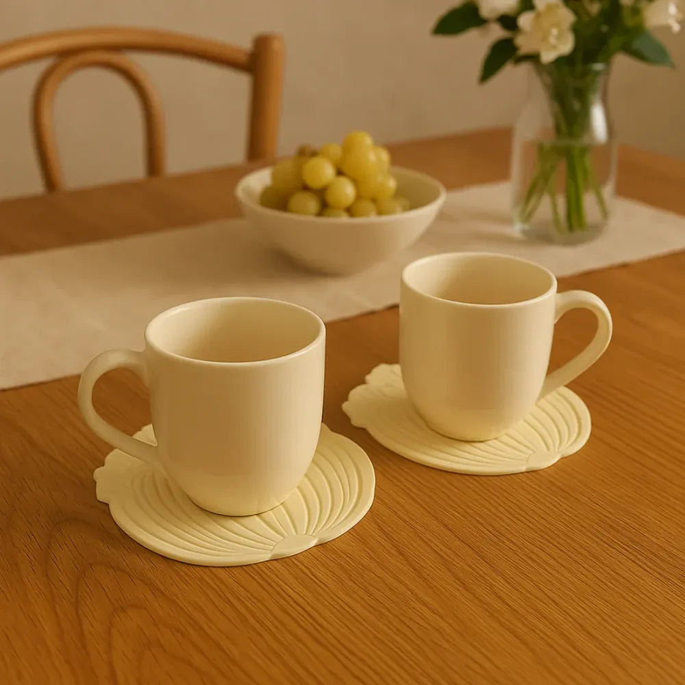Leaf silicone coaster set - home & kitchen
