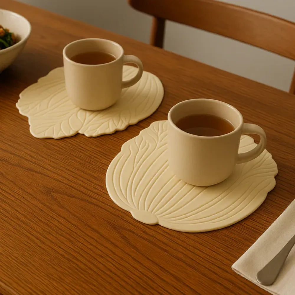 Leaf silicone coaster set - home & kitchen