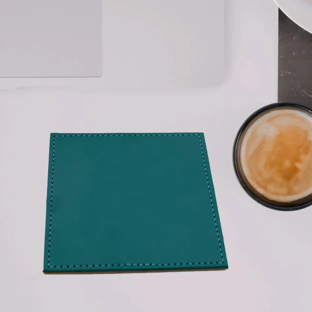 Leather square tea coaster - home improvement