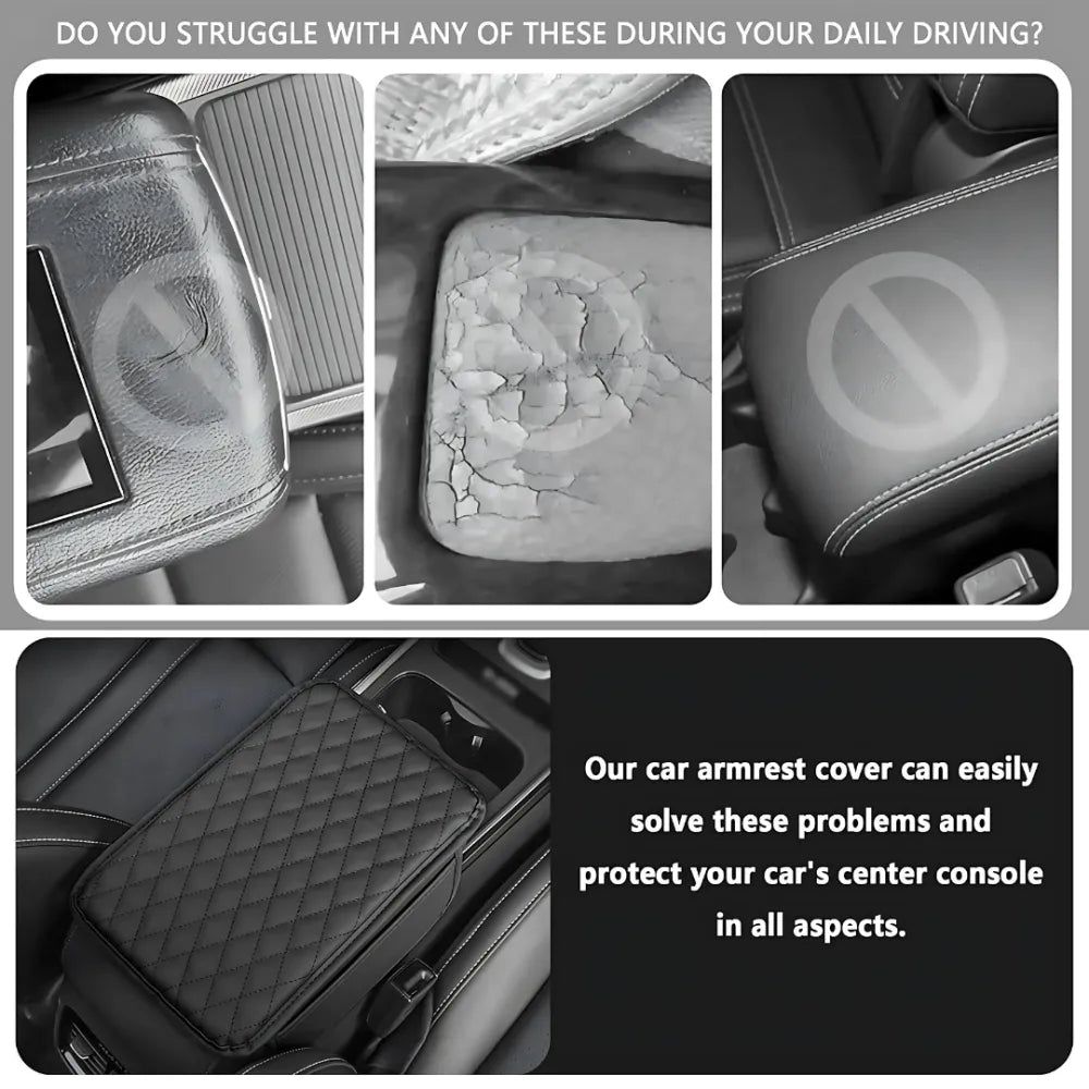 Leather waterproof armrest seat box cover pad protector