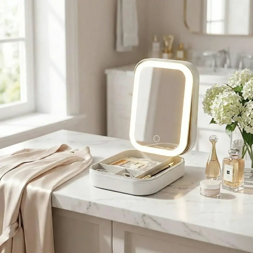Led mirror jewelry box