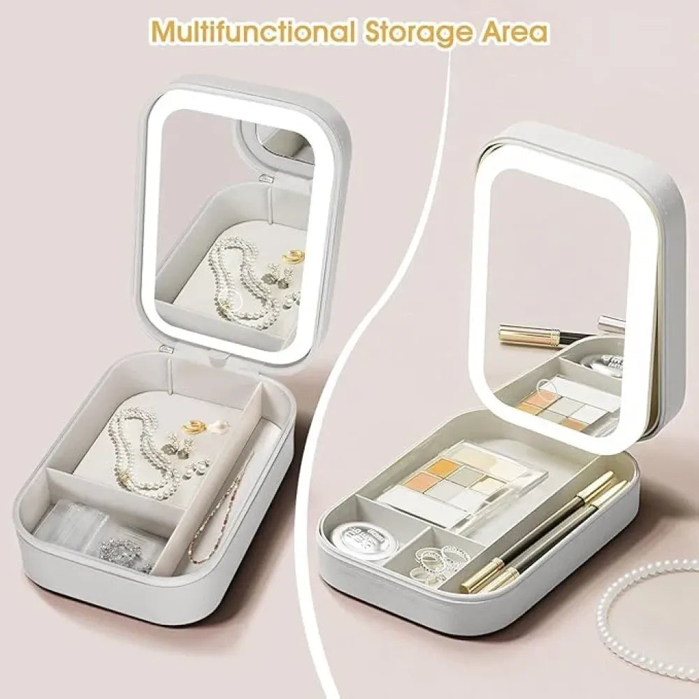 Led mirror jewelry box