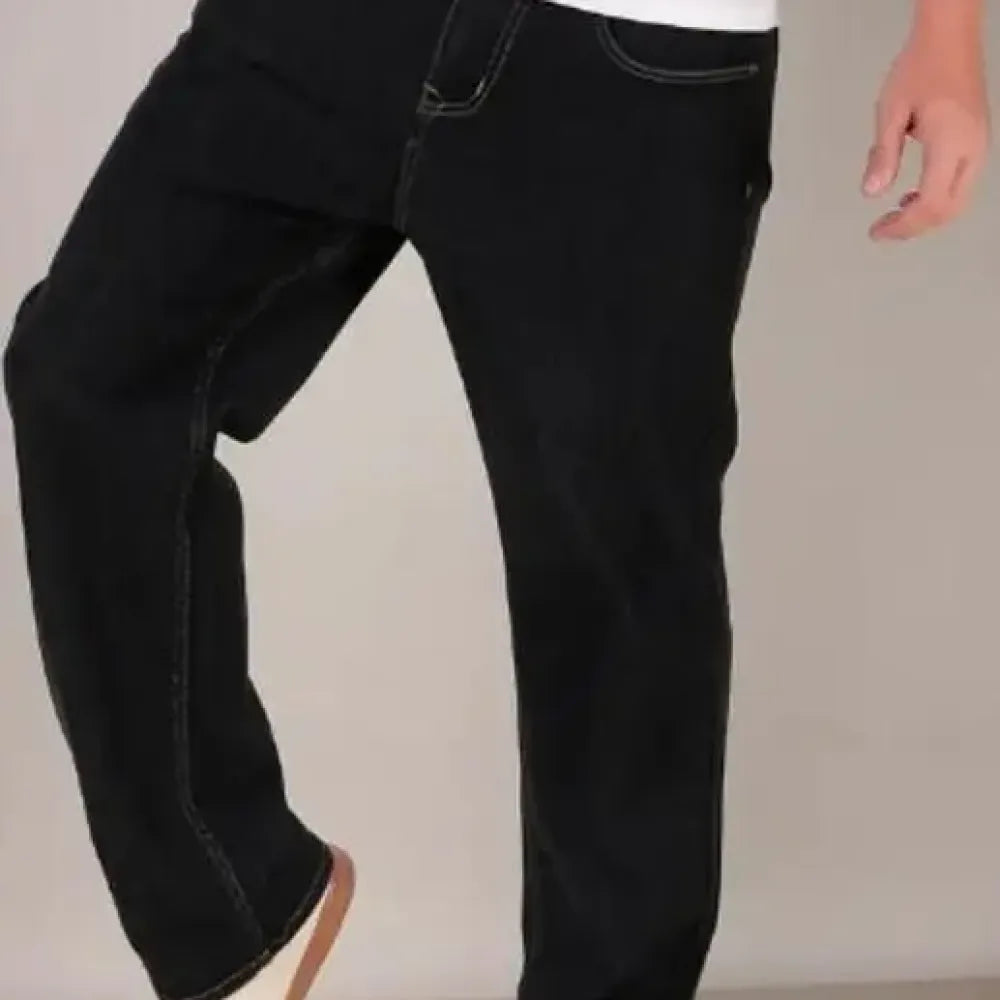 Loose fit black jeans – men