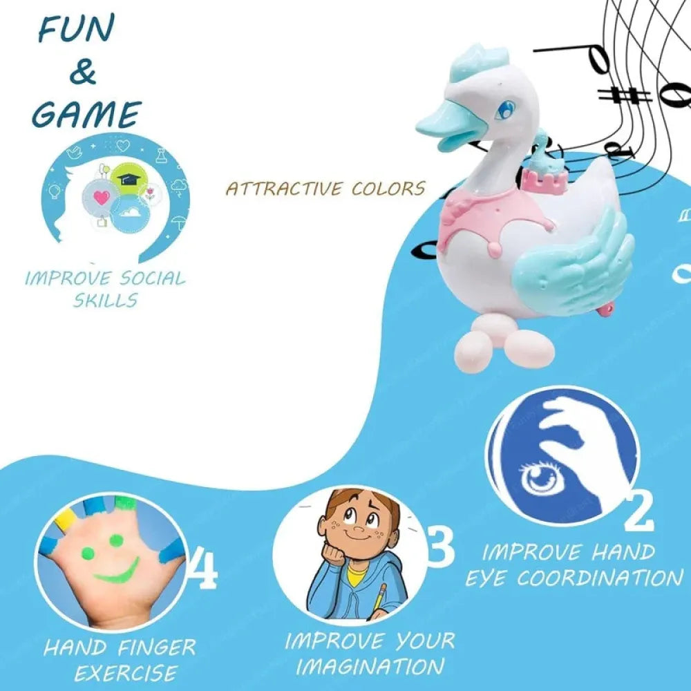 Magic egg-laying swan toy