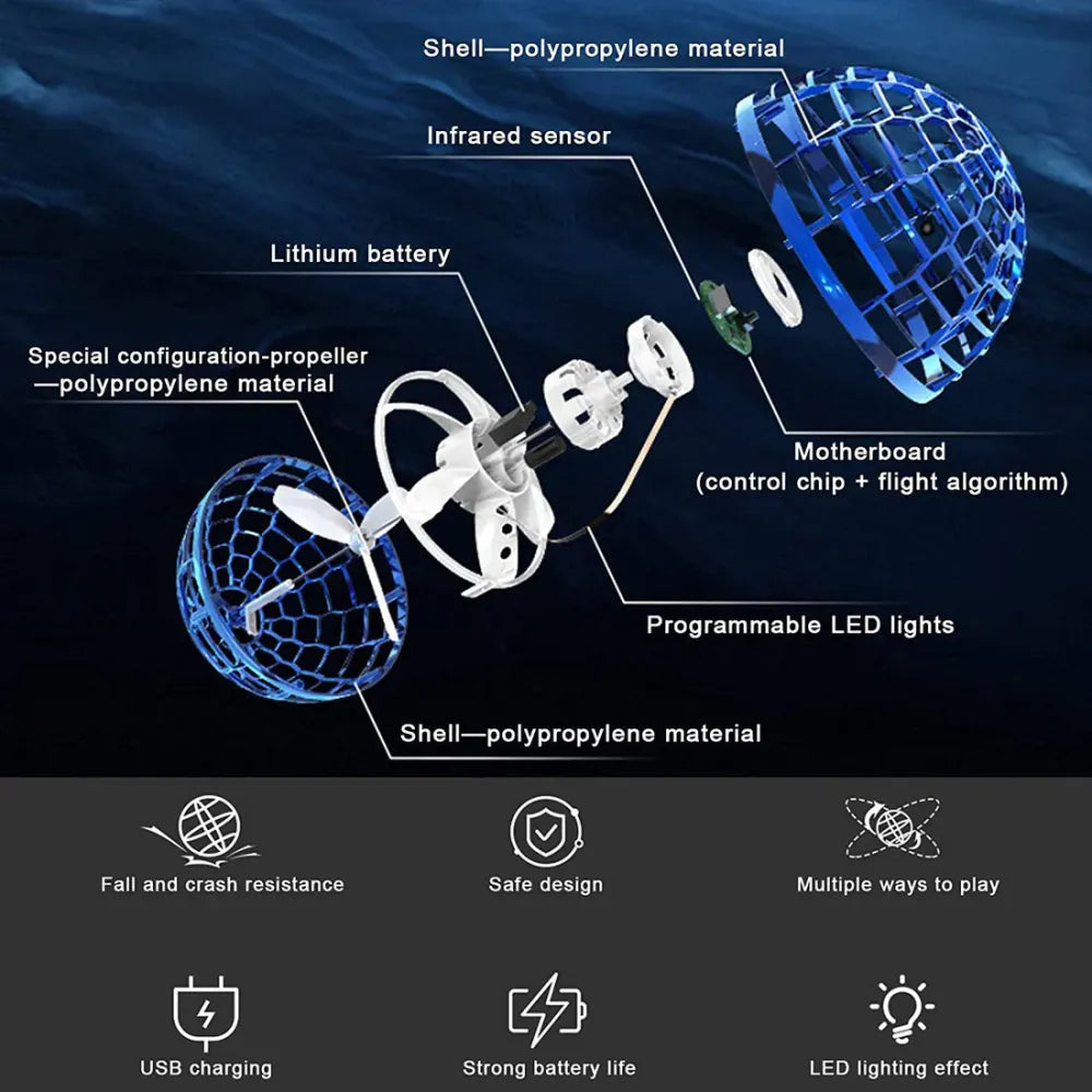 Magic led flying orb - toys