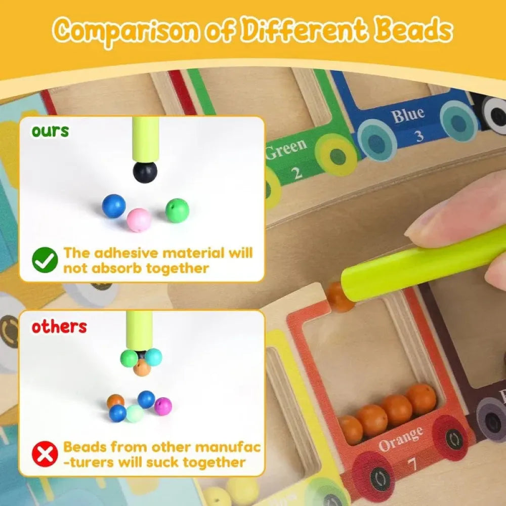 Magnetic counting maze board