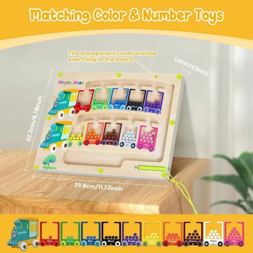 Magnetic counting maze board