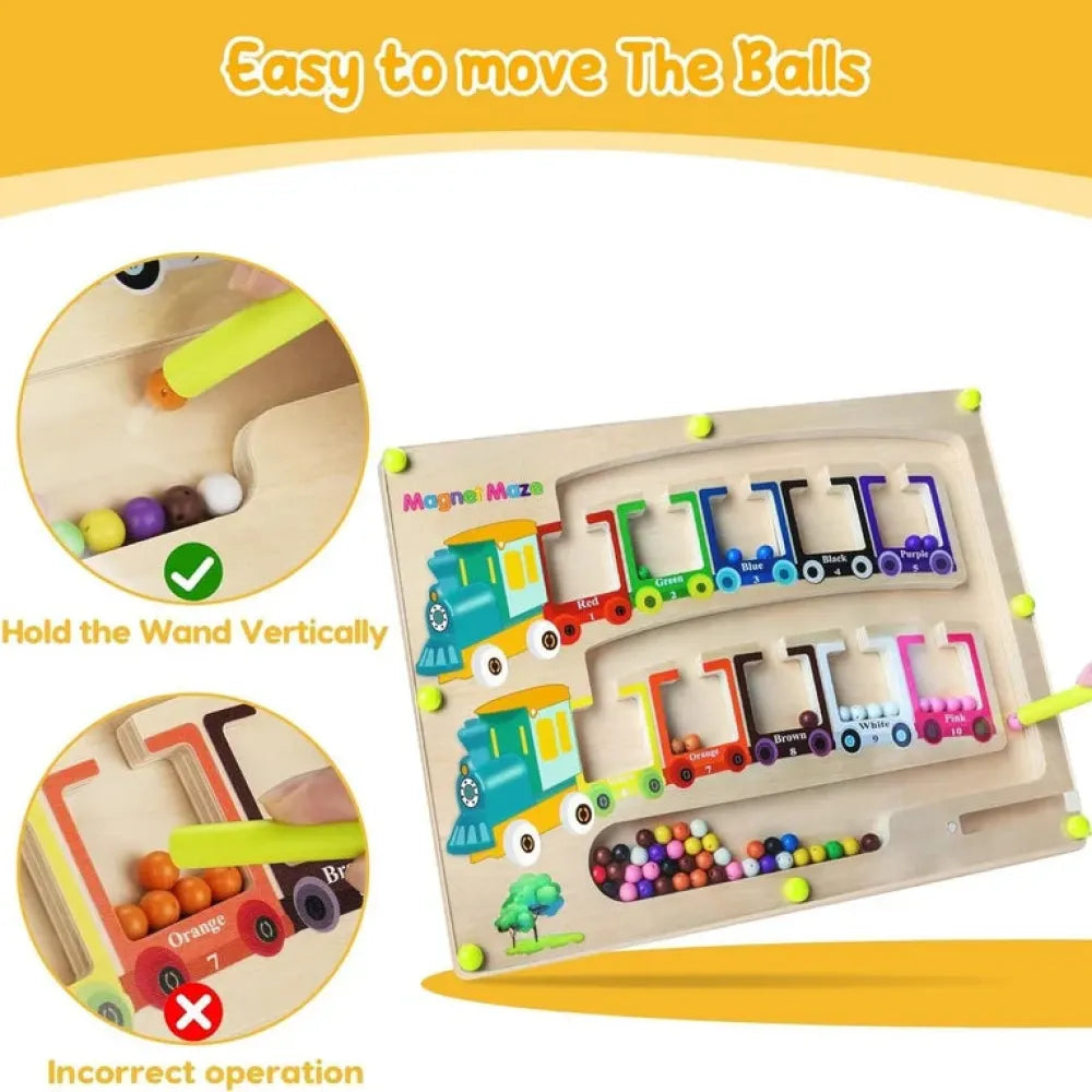 Magnetic counting maze board