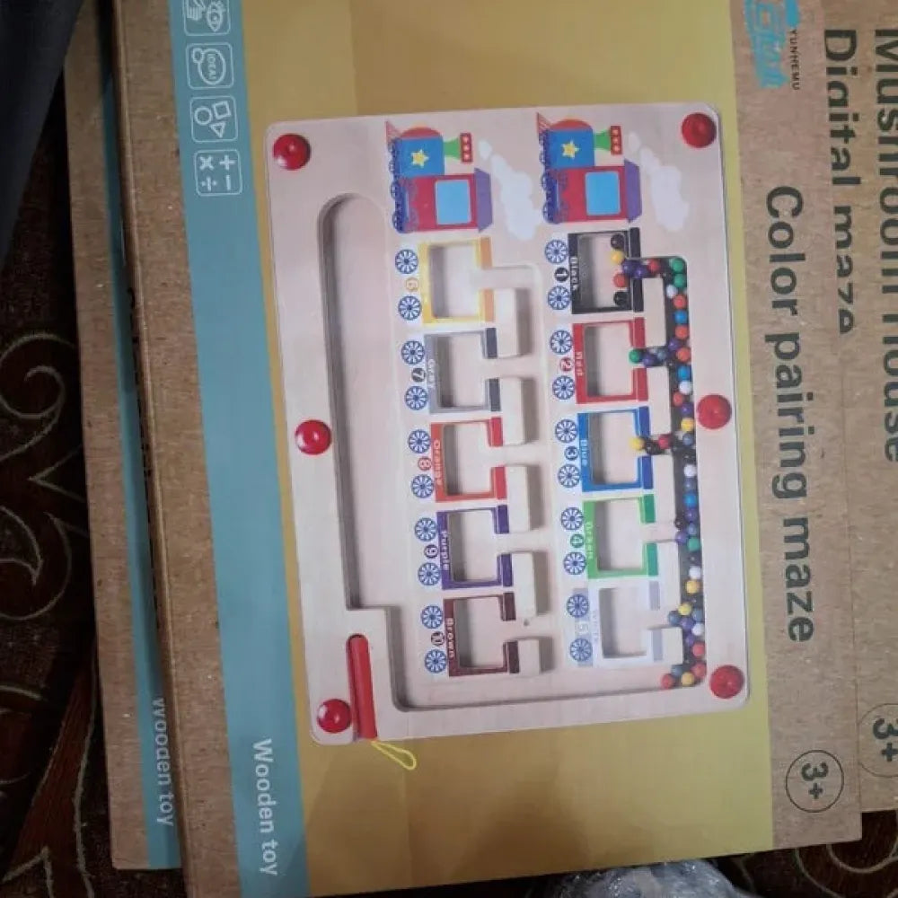 Magnetic counting maze board