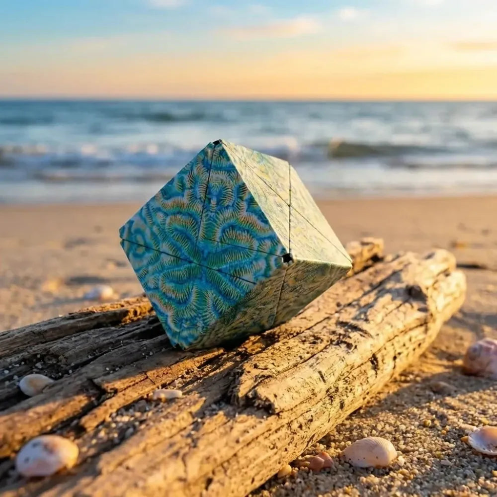 Magnetic shape shifting puzzle cube