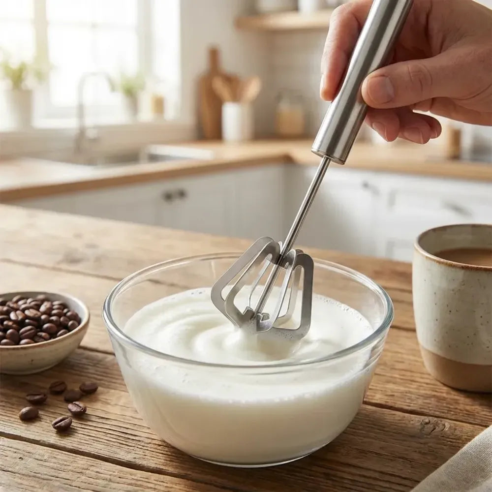 Manual steel hand blender - home & kitchen