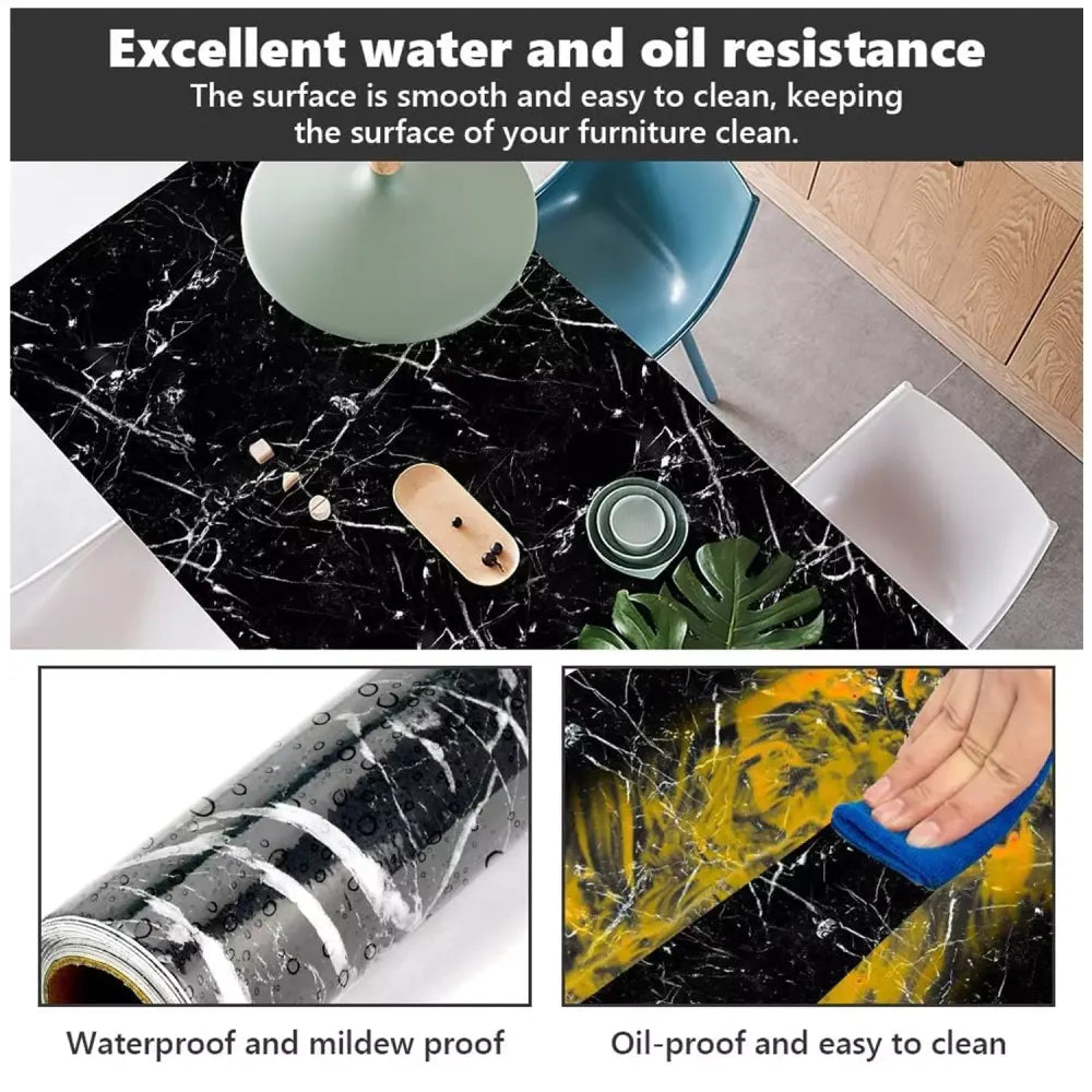 Marble adhesive kitchen wallpaper - home &