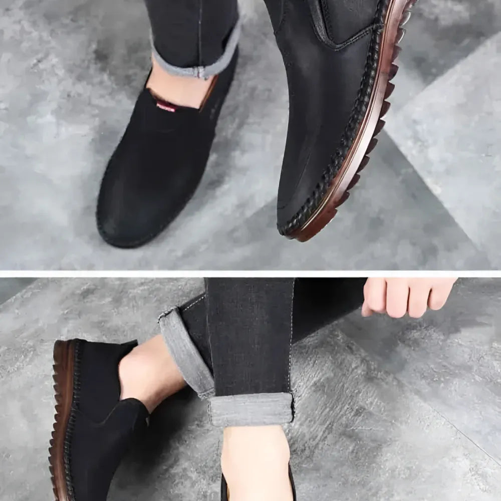 Men leather soft casual shoes