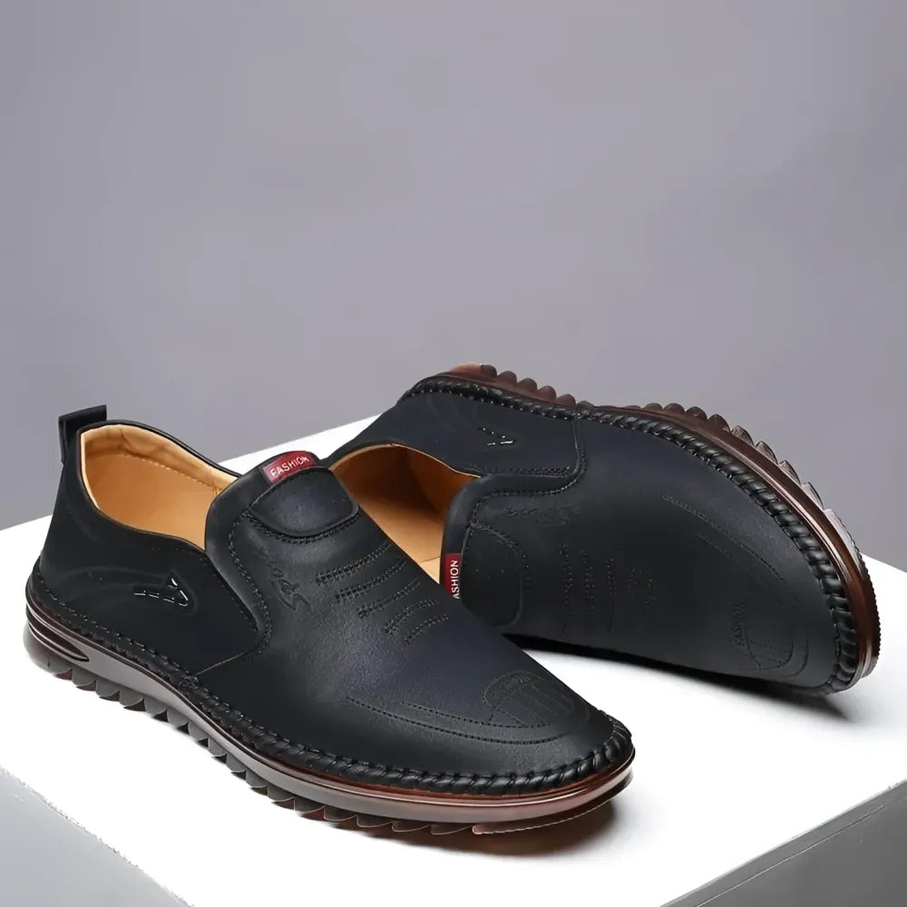 Men leather soft casual shoes
