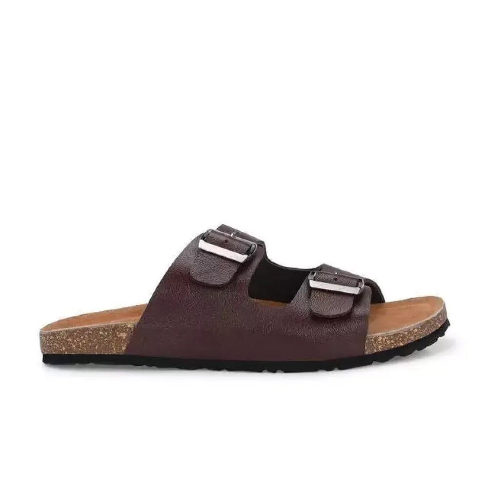 Mens arizona cherry leather slippers - footwear