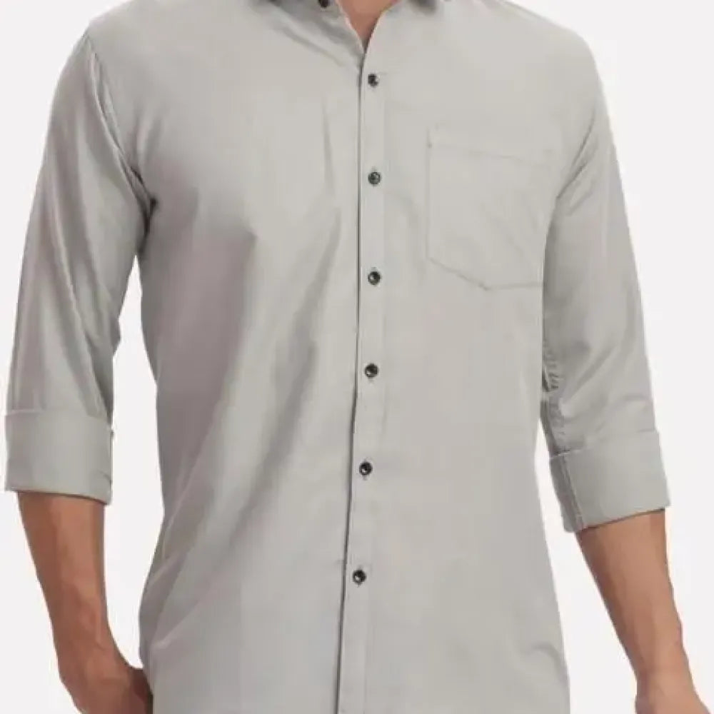 Men’s satin casual shirt – grey