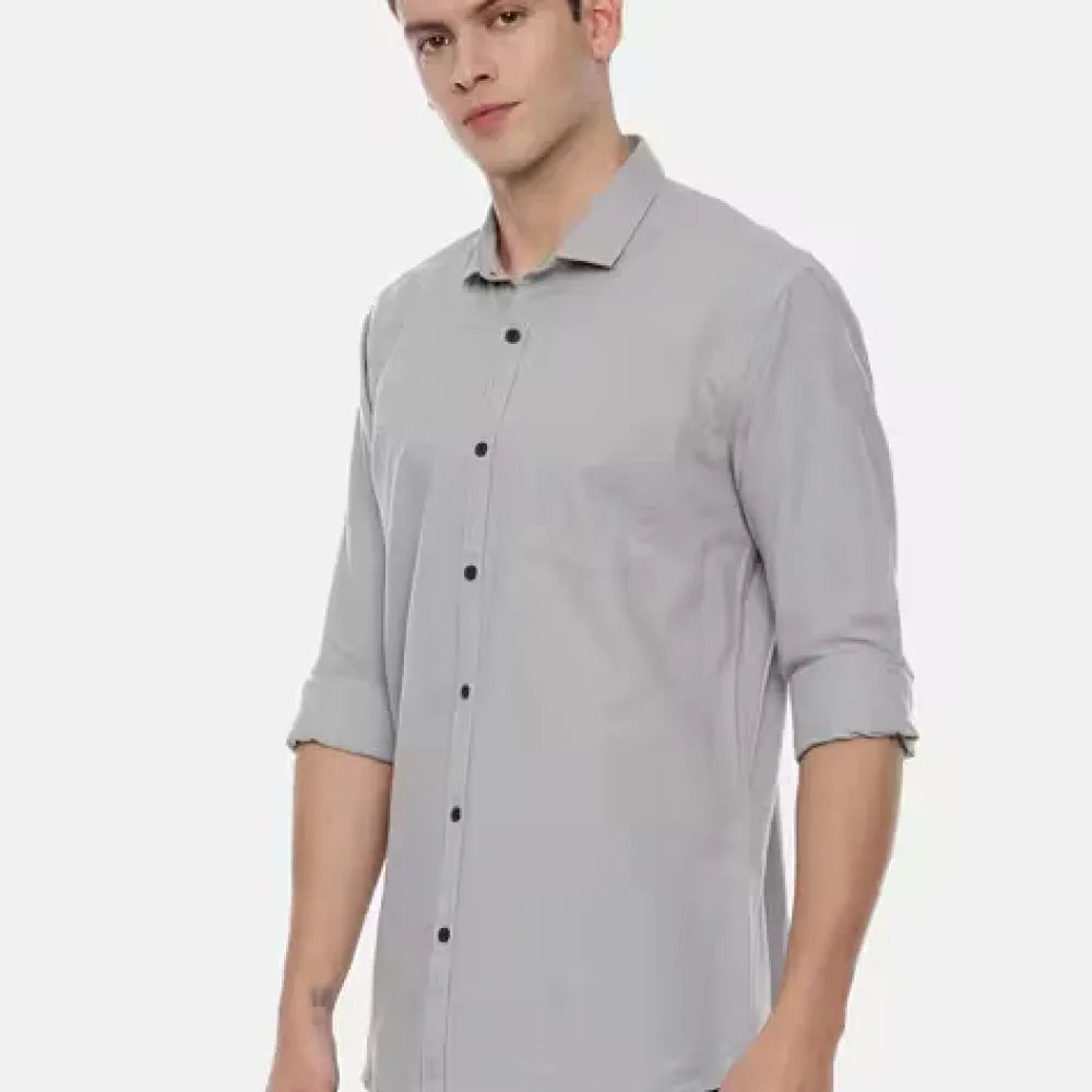 Men’s satin casual shirt – grey