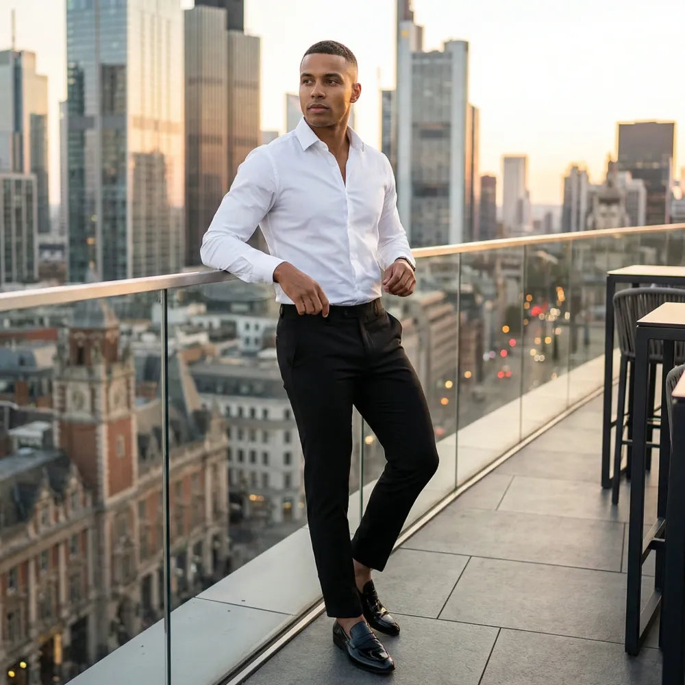 Men’s slim fit formal trousers – pack of 2