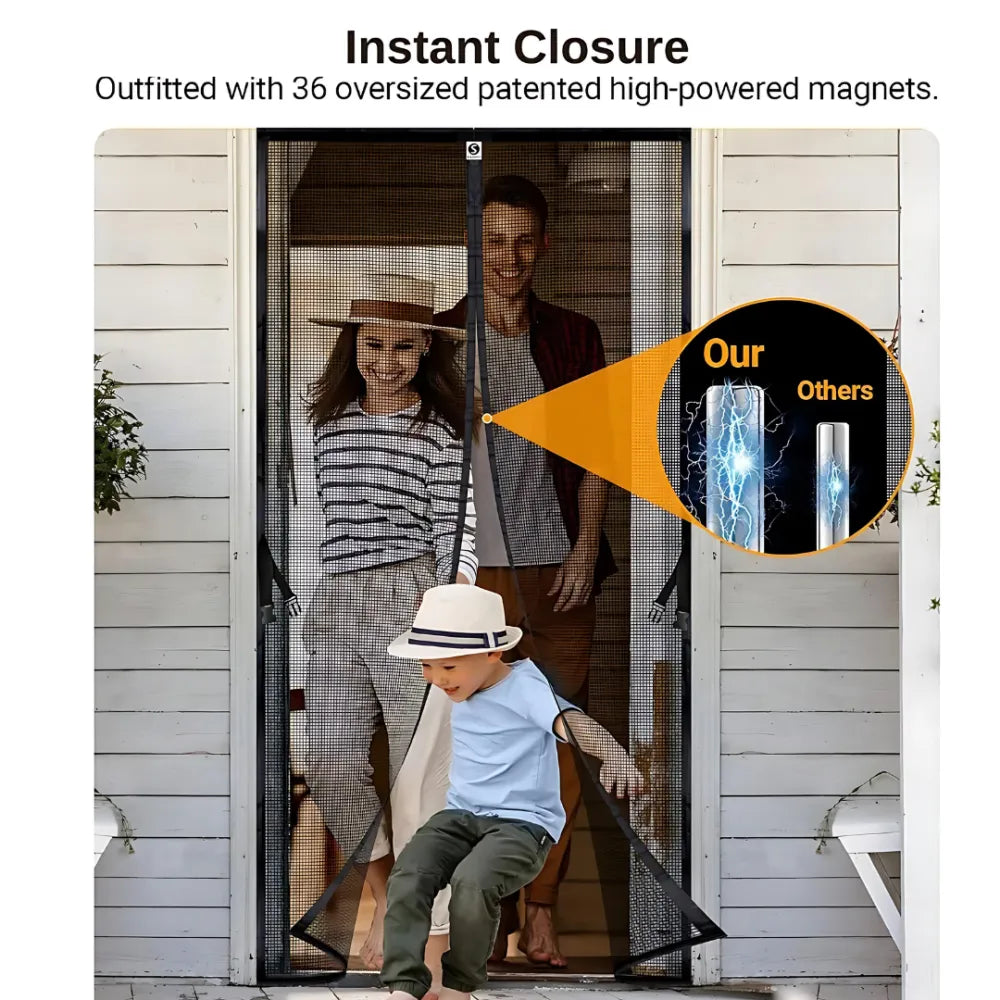 Mesh magnetic mosquito net curtain
