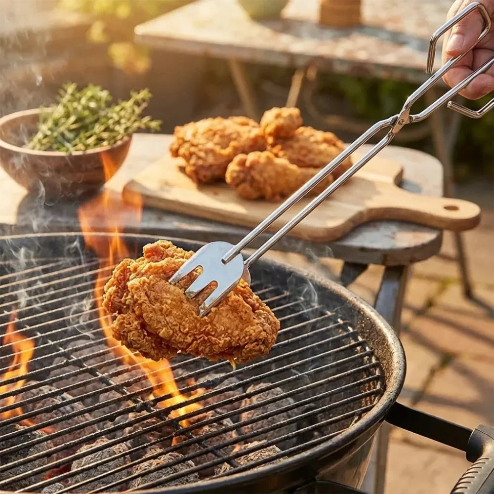 Metal bbq tongs clamp - home & kitchen