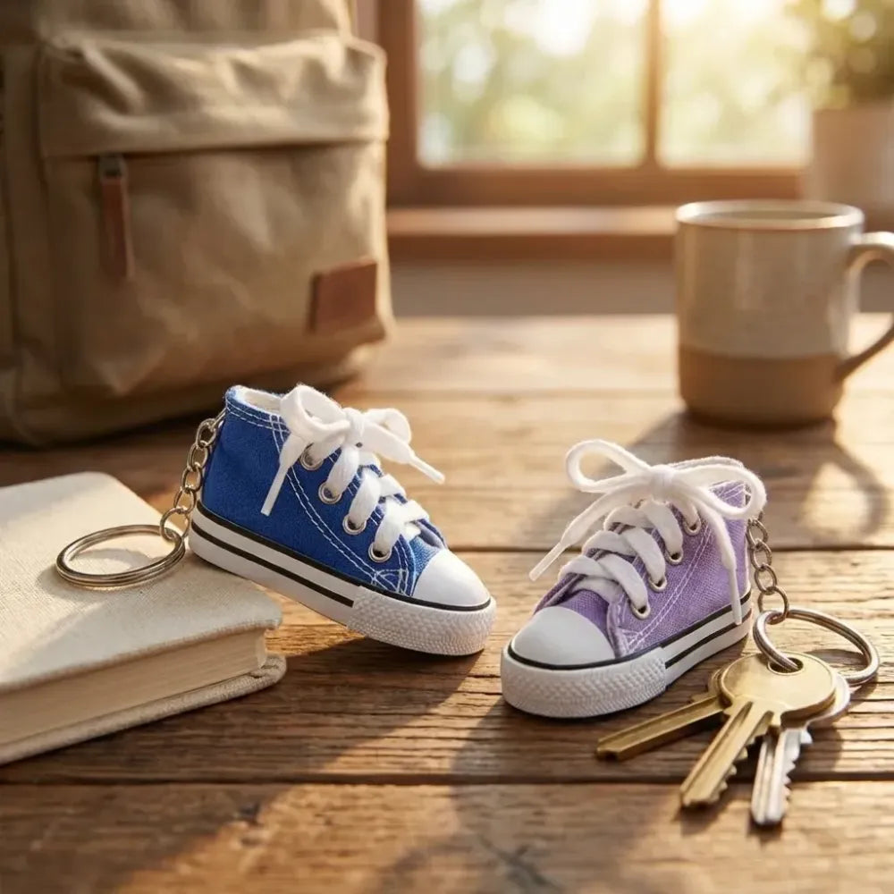 Mini sneaker keychain charm - travel