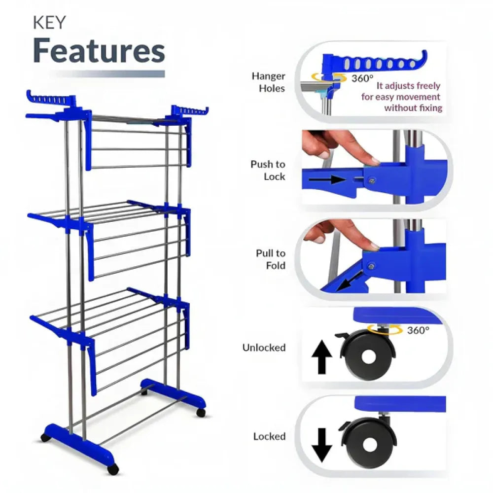 Mobile foldable drying rack - home & kitchen
