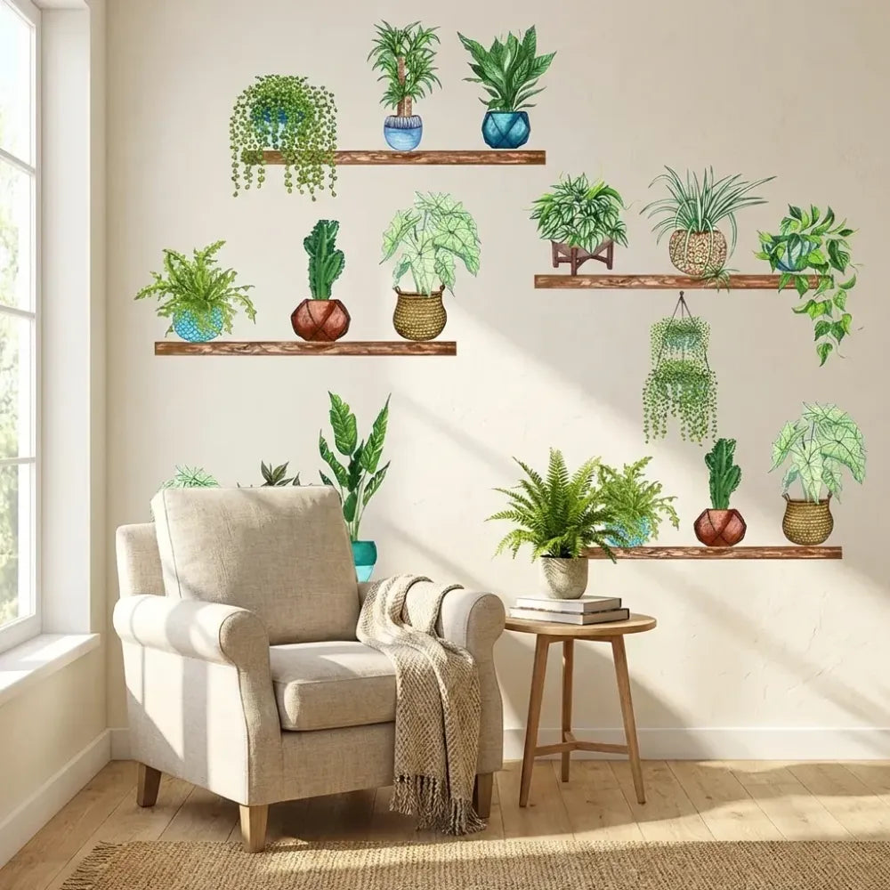 Monstera leaf wall stickers - pack of 4