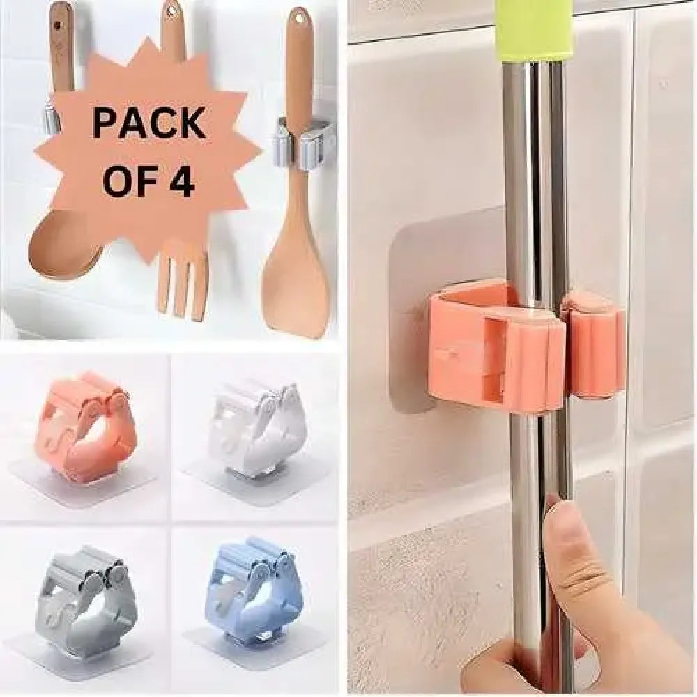 Mop holder wall hooks (4-pack)