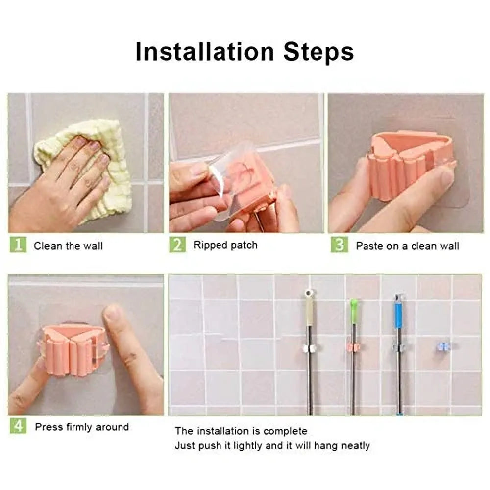 Mop holder wall hooks (4-pack)