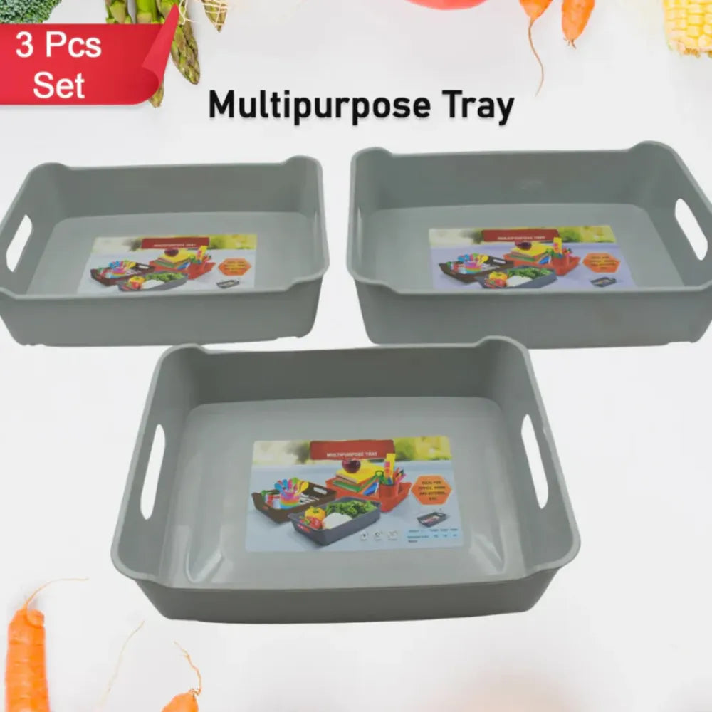 Multipurpose plastic tray set - home & kitchen