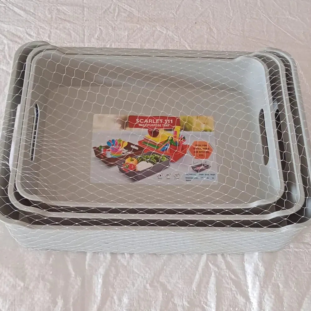 Multipurpose plastic tray set - home & kitchen