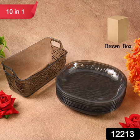 10-Piece Reusable Plastic Plate Set