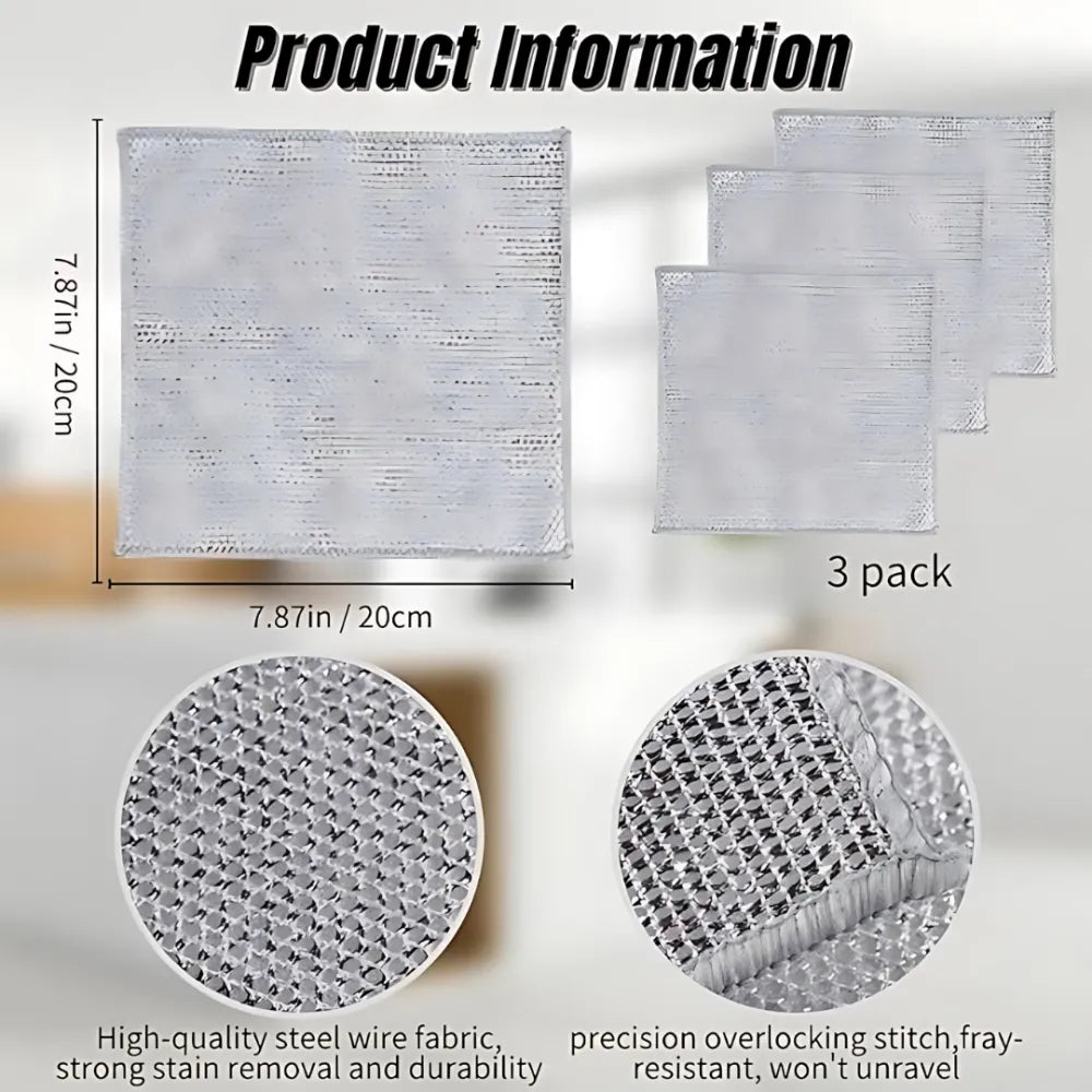 Non-scratch dishwashing wire cloth (pack of 10)