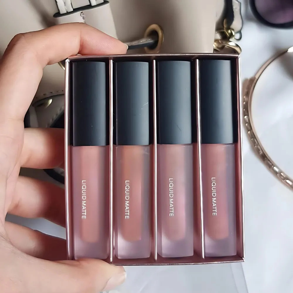 Nude red different shades liquid lipstick set of 4 (16ml)